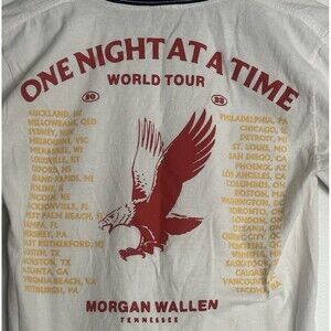 Morgan Wallen Ringer Shirt Small 2023 ‘One Night At A Time’ World Tour Cotton